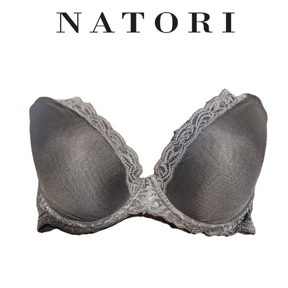 Natori Feathers Contour Underwire Plunge Black 34DDD - Picture 1 of 11